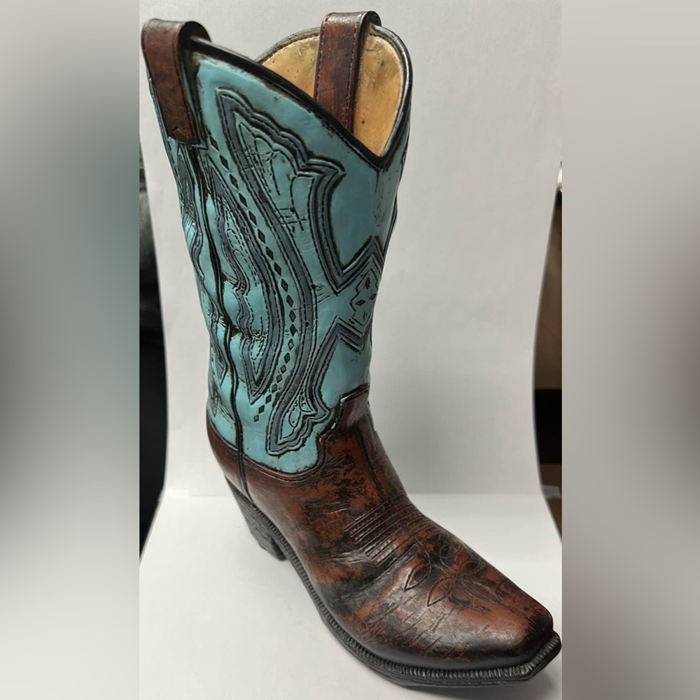 Ceramic Cowgirl Boot Figure